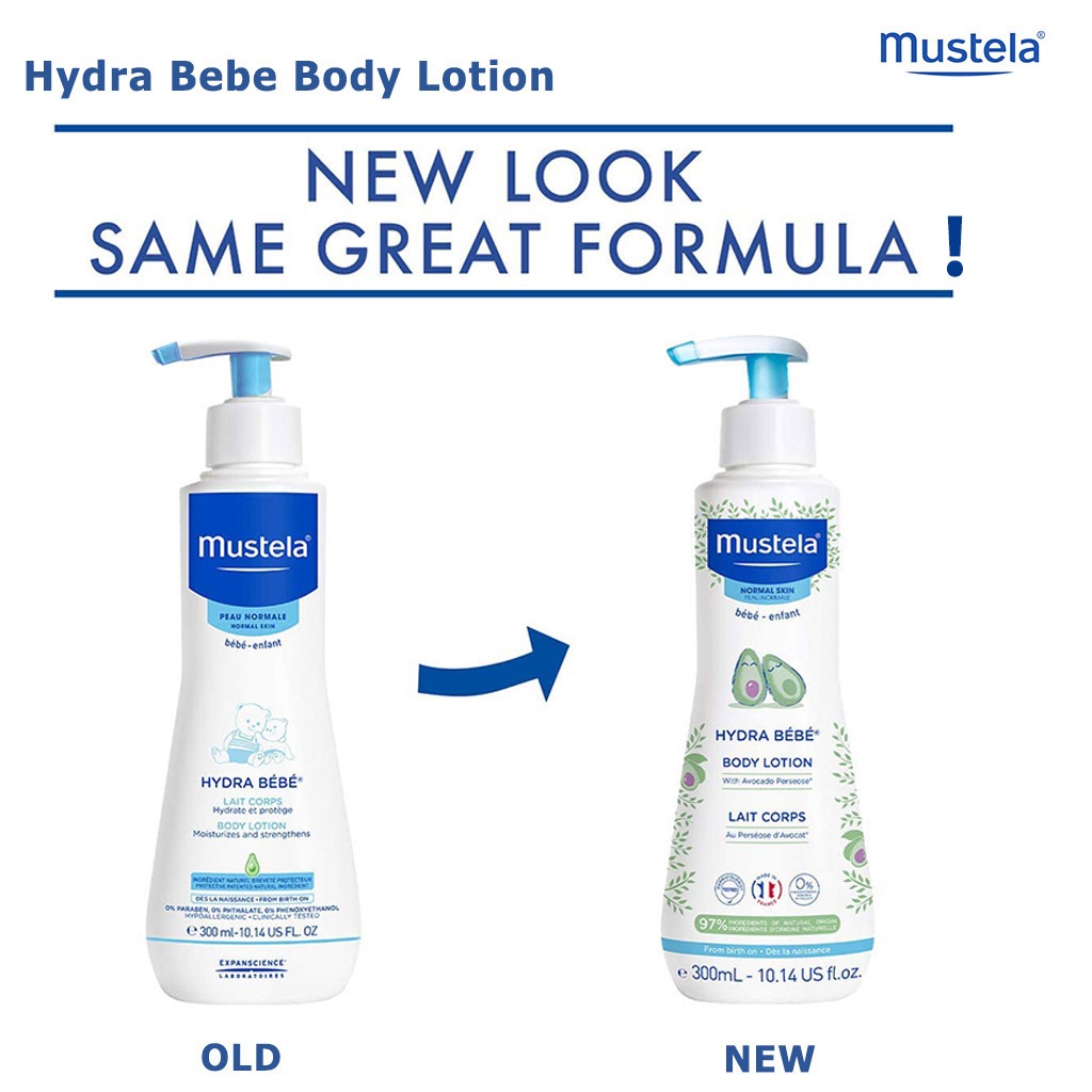 Mustela, Hydra Bebe Body Lotion, Hydrating body lotion for baby’s sensitive skin, 300ml