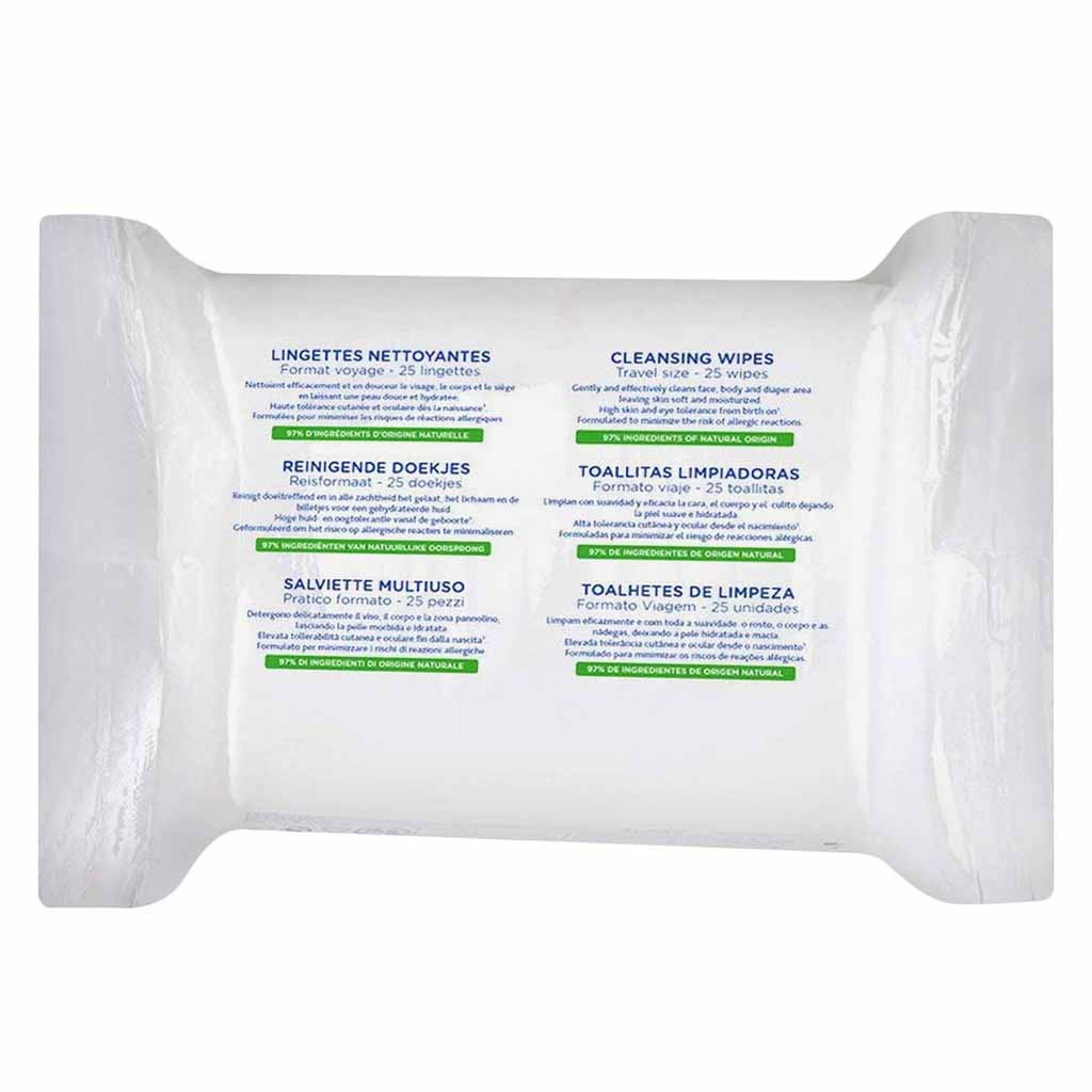 Mustela, Lingettes Nettoyantes Cleansing Wipes, Gentle cleansing wipes for baby skin, 25 pieces