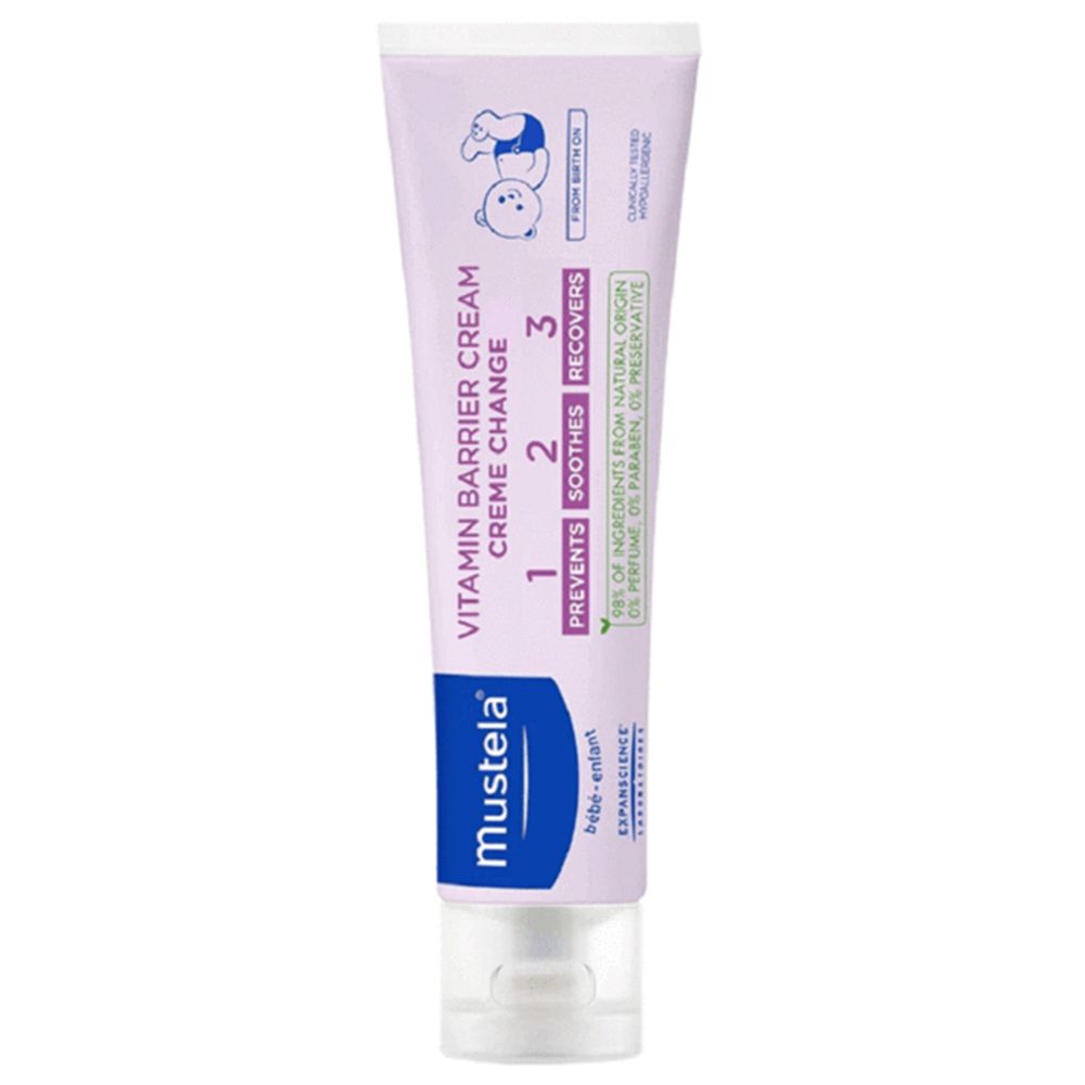 Mustela, Vitamin Barrier Cream 1-2-3, Protective cream for diaper rash prevention, 50 ml