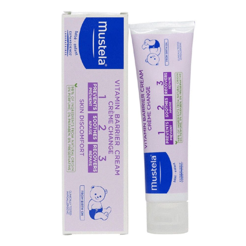 Mustela, Vitamin Barrier Cream 1-2-3, Protective cream for diaper rash prevention, 50 ml