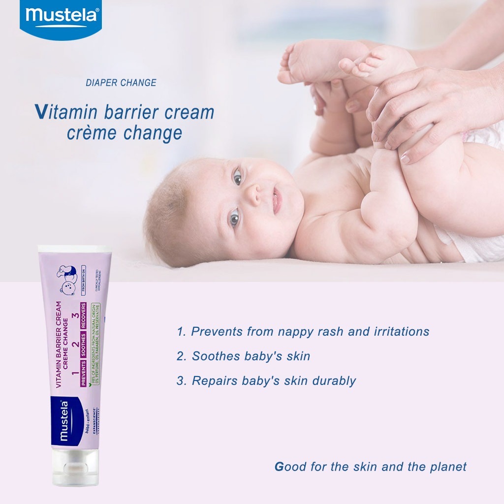 Mustela, Vitamin Barrier Cream 1-2-3, Protective cream for diaper rash prevention, 50 ml