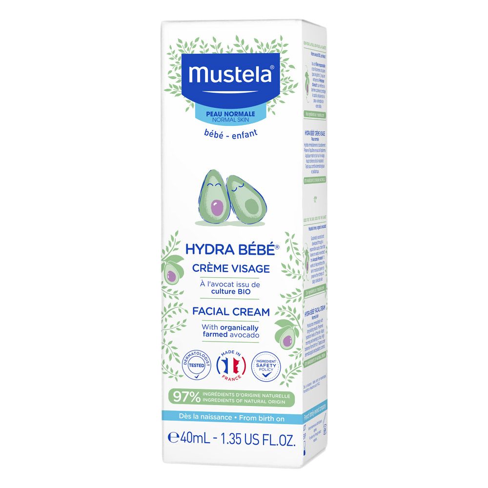 Mustela, Hydra Bébé facial cream, Gentle moisturizing cream for baby’s sensitive skin, 40 ml
