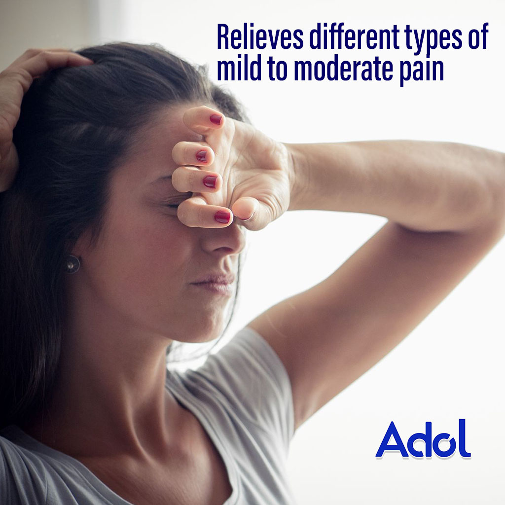 Adol, 500mg caplets, Pain relief and fever reducer caplets, 24 caplets