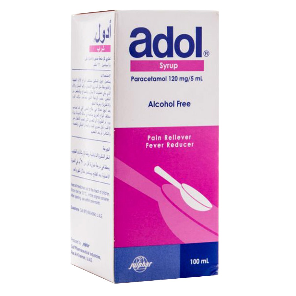 Adol, Syrup, Pain relief and fever reducer for children, 100 ml