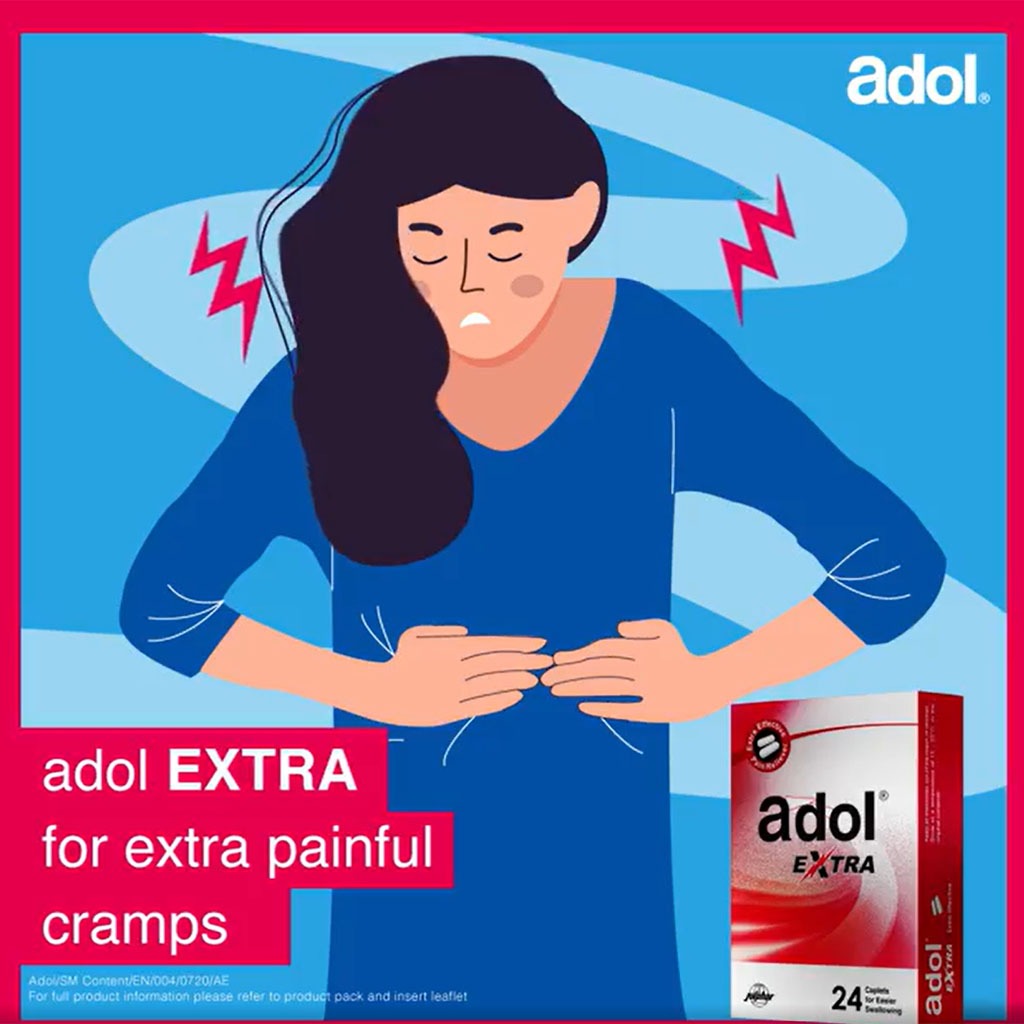 Adol-Extra, Pain relief caplets, Fast-acting pain and fever relief, 24 caplets