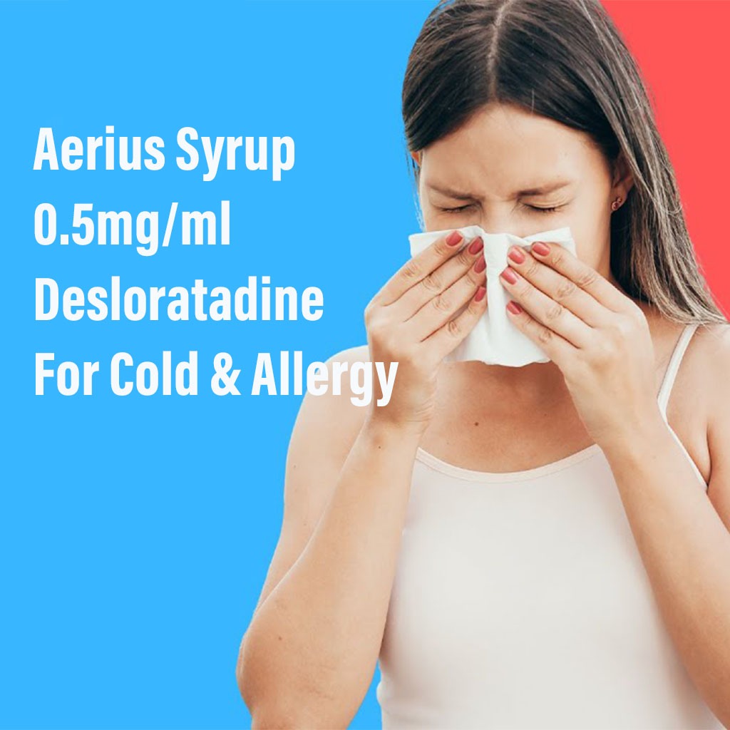 Aerius, 0.5 mg/ml Syrup, Antihistamine syrup for allergy relief, 150 ml
