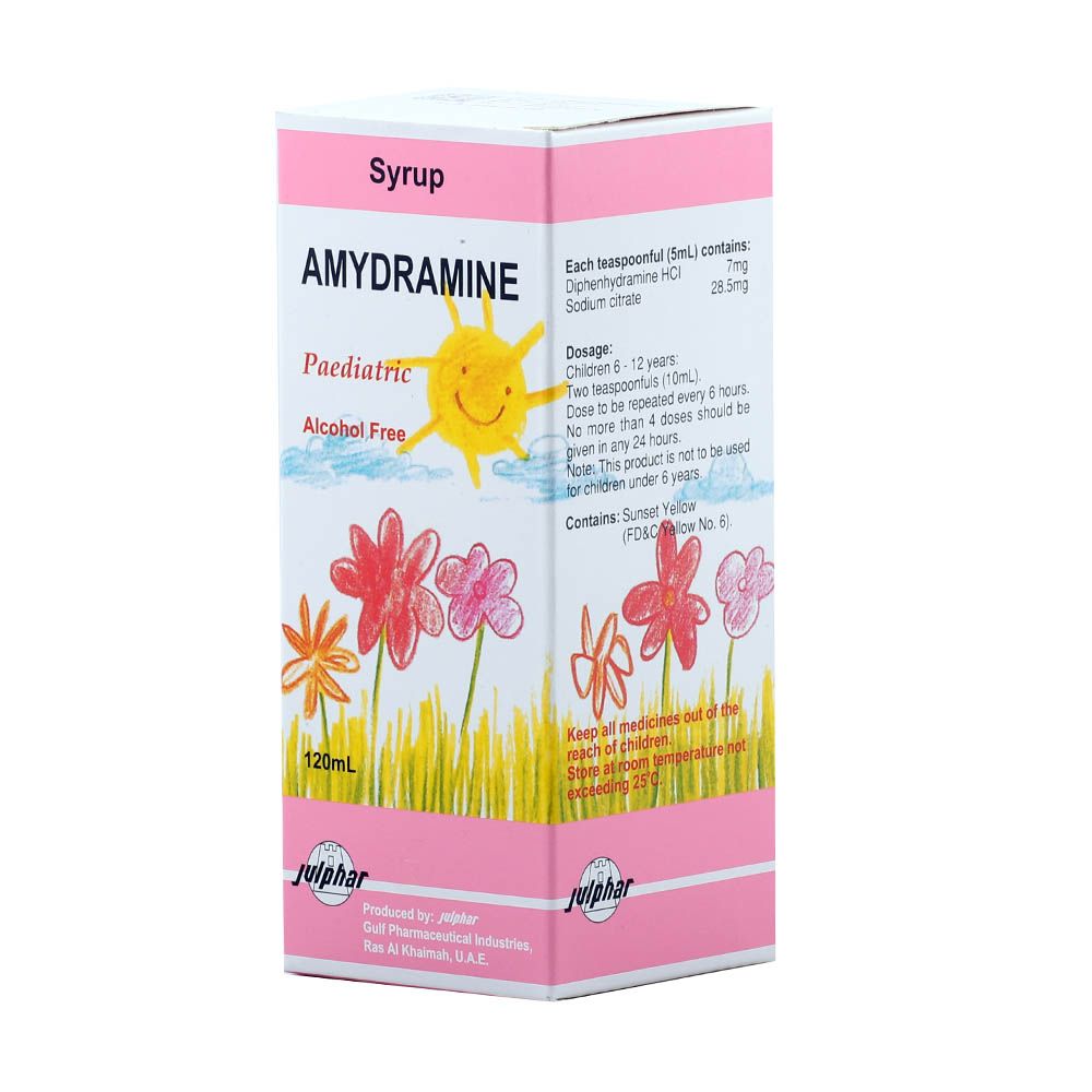 Amydramine, Pediatric Syrup, Cough relief syrup for children with soothing formula, 120ml