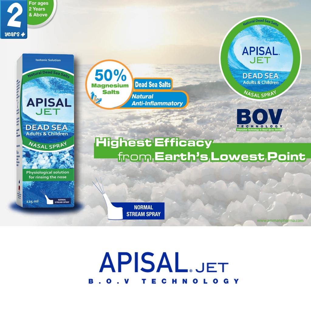 Apisal Jet, Dead Sea Mineral Solution for Adults & Children, Soothing mineral-rich skin treatment, 125 ml