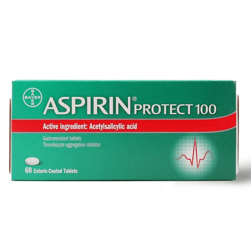 Aspirin Protect, 100 mg tablets, Low dose aspirin for heart health and blood thinning, 60 tablets
