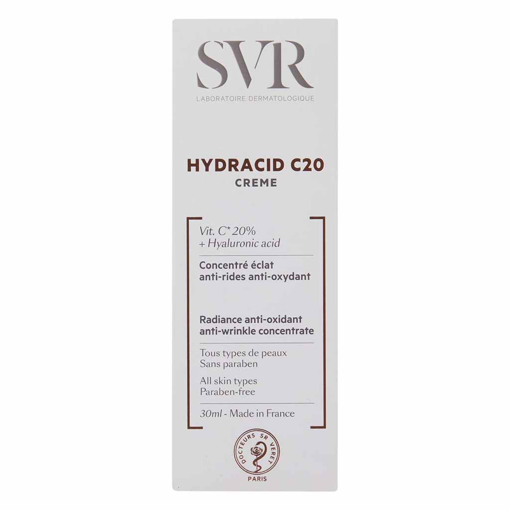 SVR, Hydracid C20 Vitamin-C 20% Anti Wrinkle Cream, Vitamin C cream for anti-aging and brightening, 30 ml