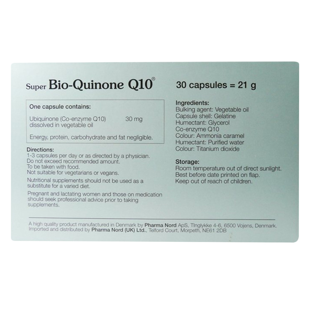 Pharma Nord, Bio Quinone Q10 Super Capsules, Coenzyme Q10 antioxidant support supplement, 30 mg, 30 capsules