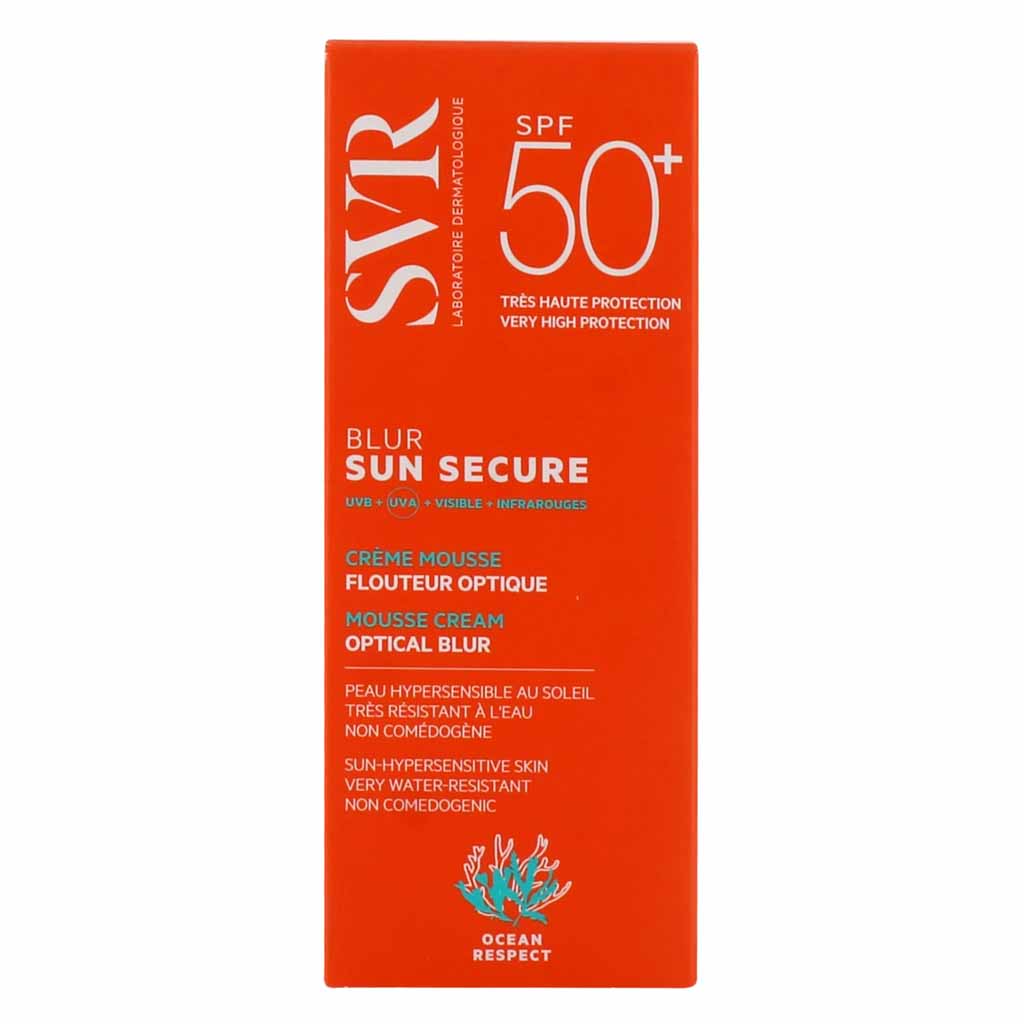 SVR, Sun Secure Blur Mousse Cream SPF 50, High protection sun cream with blur effect, 50 ml