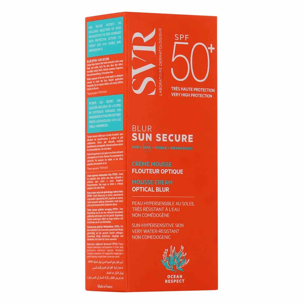SVR, Sun Secure Blur Mousse Cream SPF 50, High protection sun cream with blur effect, 50 ml
