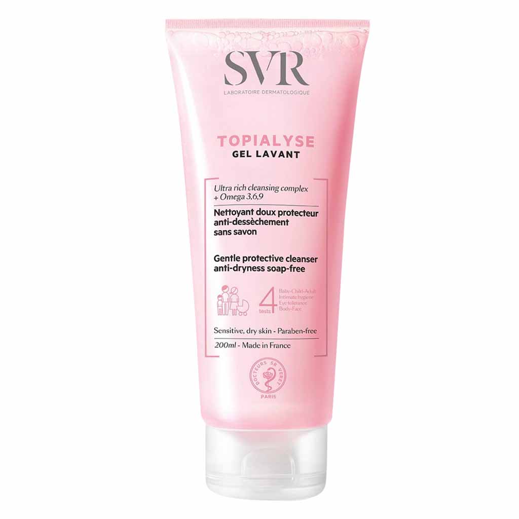 SVR, Topialyse Protective Cleanser Gel, Gentle cleansing gel for sensitive skin, 200 ml