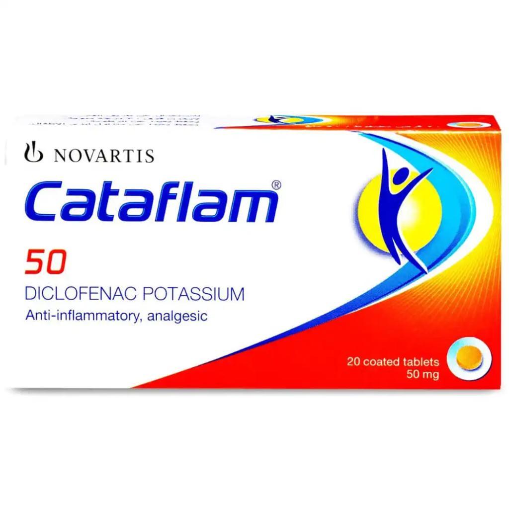 Cataflam, Diclofenac Potassium 50mg Tablets, Pain relief and anti-inflammatory medication, 20 tablets
