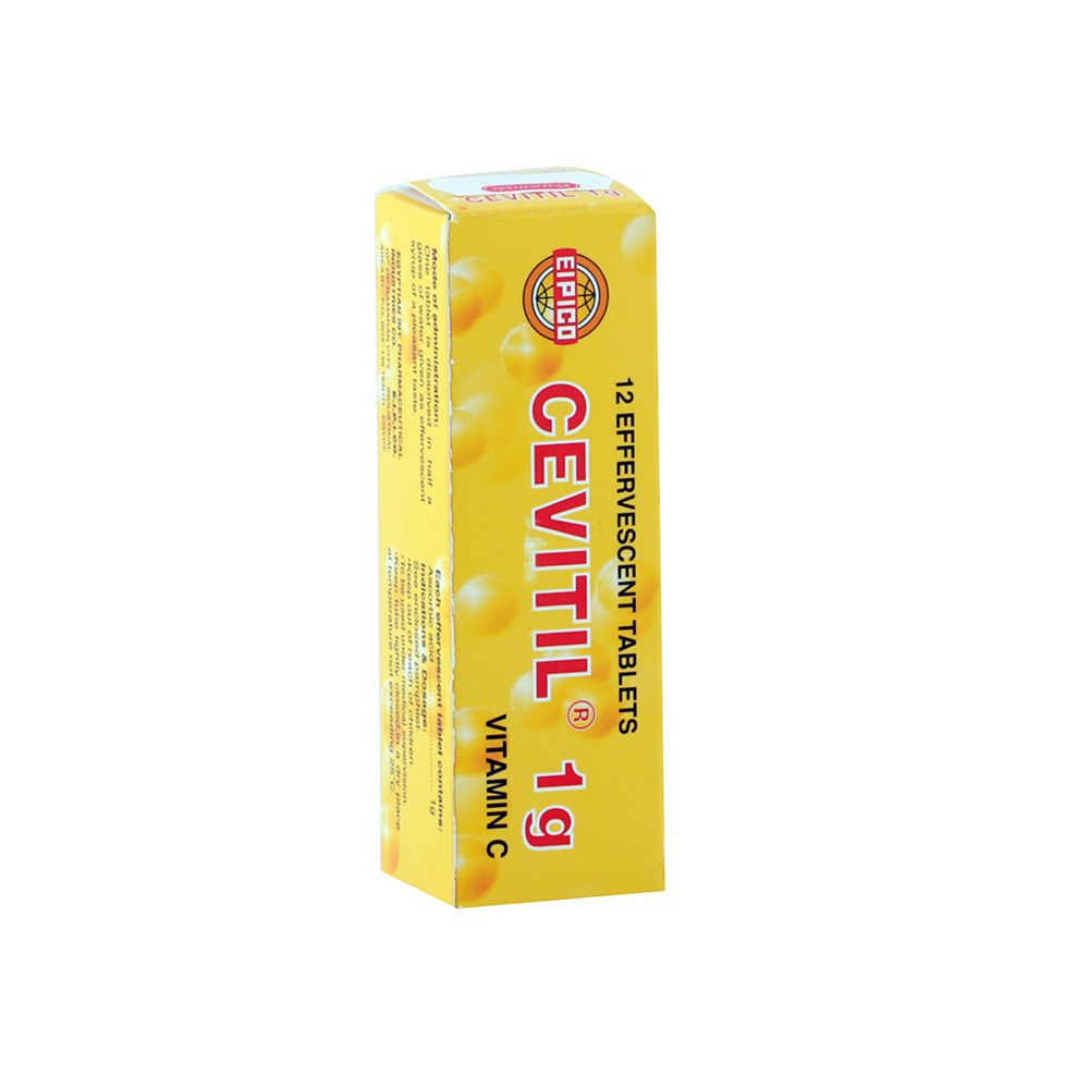Cevitil, Vitamin C Effervescent Tablet 1g, Immune support and antioxidant supplement, 1 g