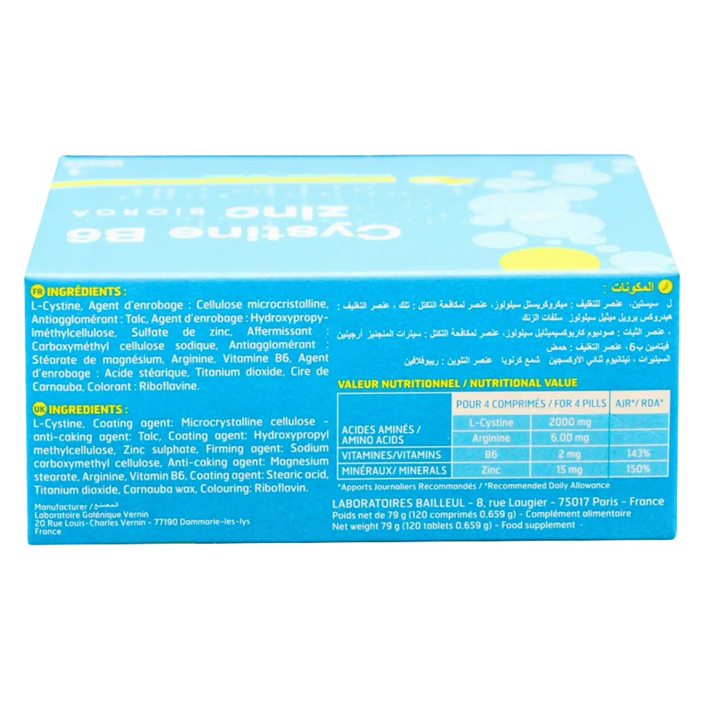 Cystine B6, Tablets, Dietary supplement for hair and nail health, 120 tablets