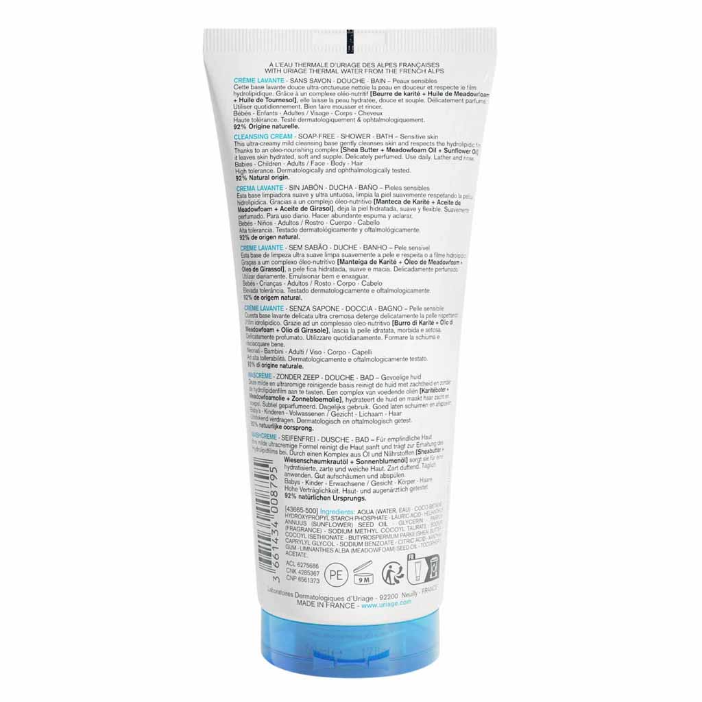 Uriage Face And Body Cleansing Cream For Sensitive Skin 200ml