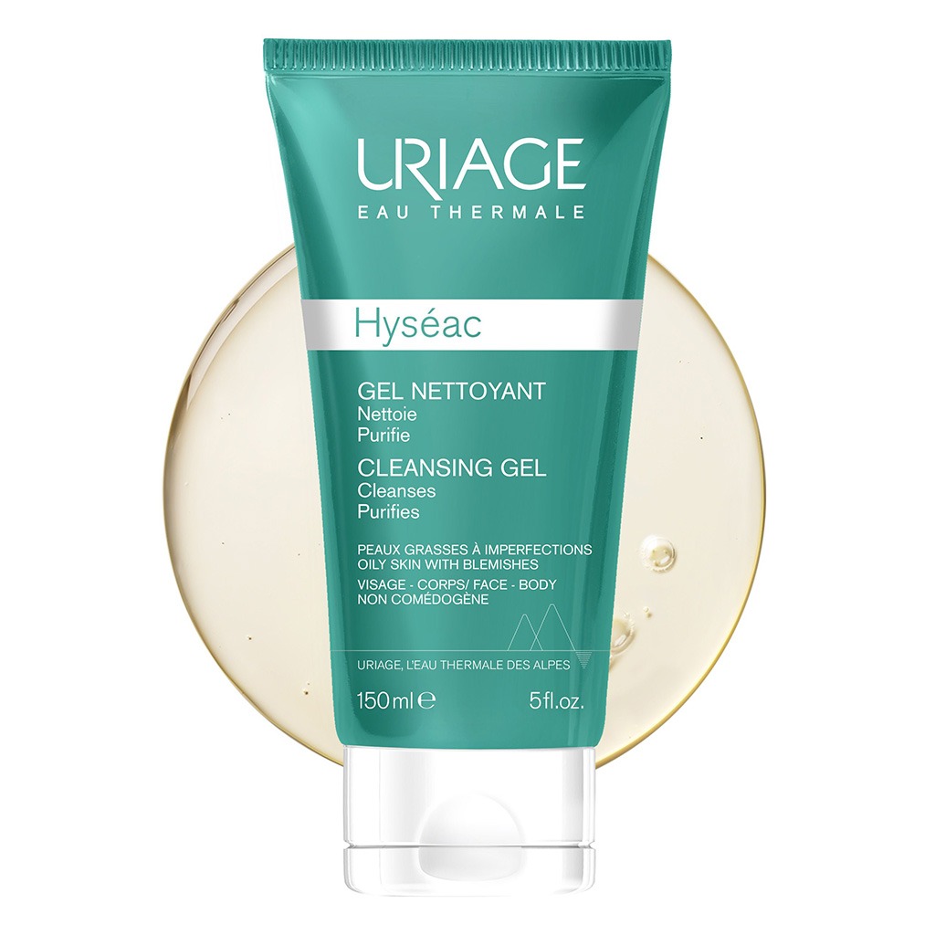 Uriage, Hyseac Cleansing Gel, Oil-free gel cleanser for acne-prone skin, 150 ml