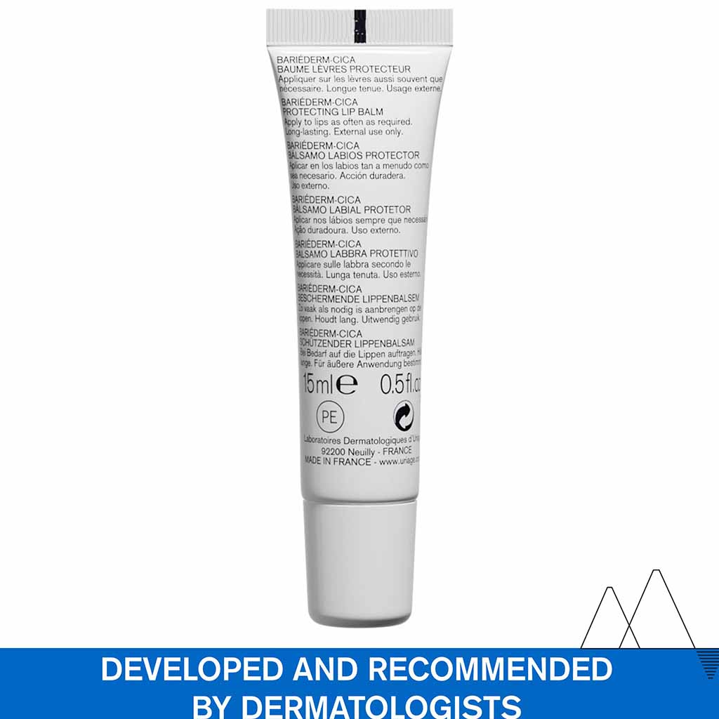 Uriage, Bariederm-CICA Protecting Lip Balm, Soothing and repairing lip balm for dry lips, 15ml