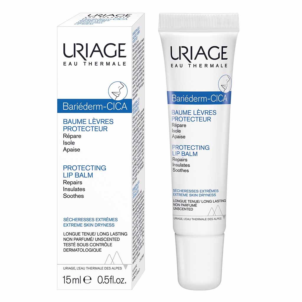 Uriage, Bariederm-CICA Protecting Lip Balm, Soothing and repairing lip balm for dry lips, 15ml
