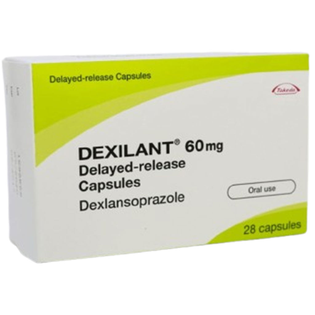 Dexilant, 60mg Capsules, Acid reflux treatment with delayed release formula, 28 capsules