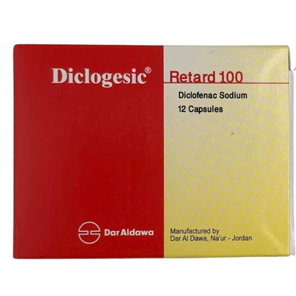 Diclogesic, Retard 100mg capsules, Extended release pain relief capsules, 12 capsules