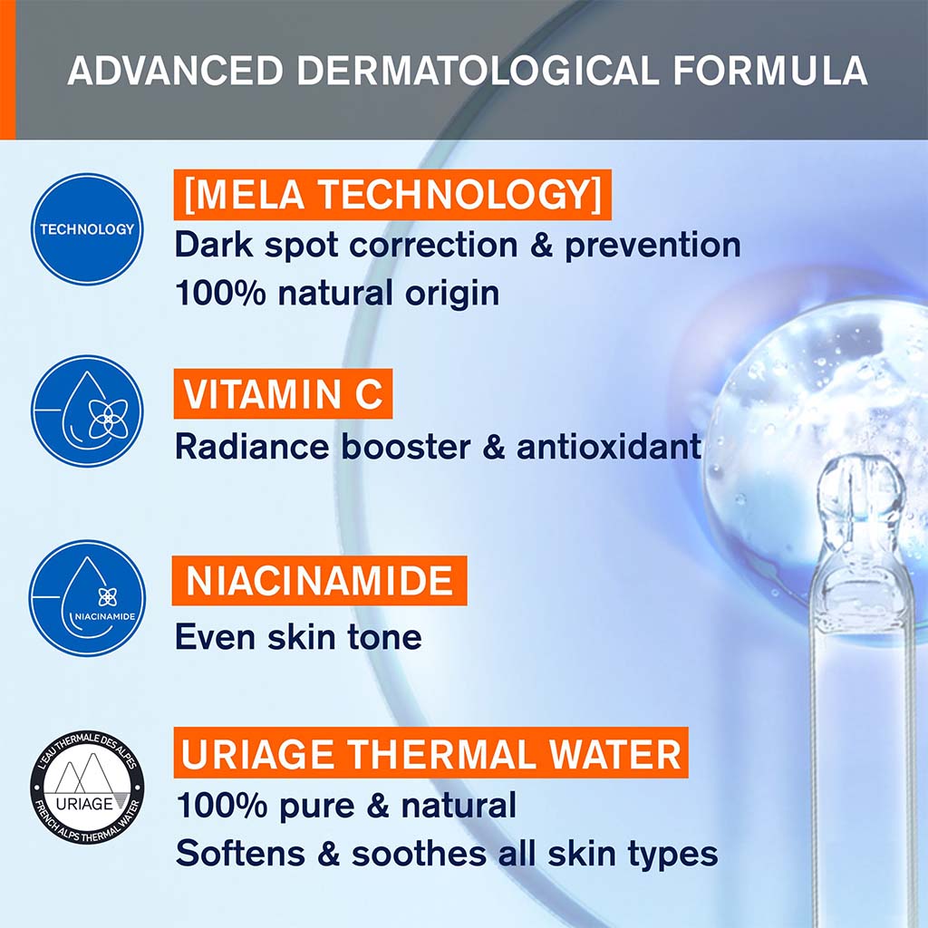 Uriage, Depiderm White Mousse Lightening Cleansing Foam, Brightening cleansing foam for uneven skin tone, 100ml