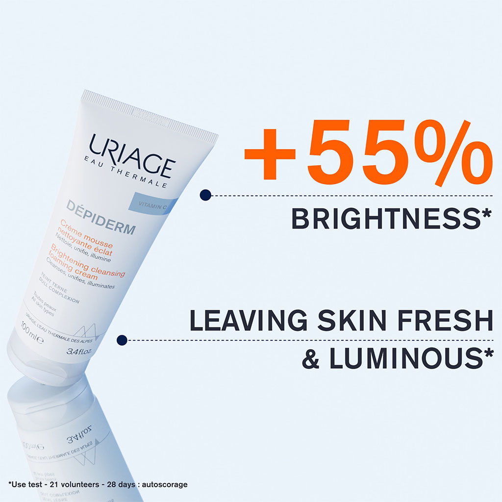Uriage, Depiderm White Mousse Lightening Cleansing Foam, Brightening cleansing foam for uneven skin tone, 100ml
