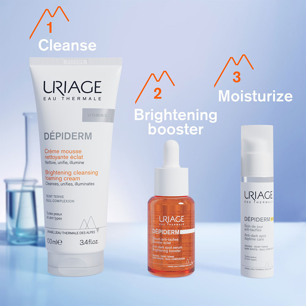 Uriage, Depiderm White Mousse Lightening Cleansing Foam, Brightening cleansing foam for uneven skin tone, 100ml