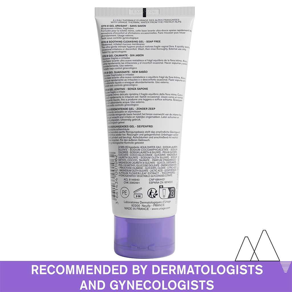 Uriage, Gyn 8 Cleanser for Intimate Areas, Gentle intimate hygiene cleanser, 100ml
