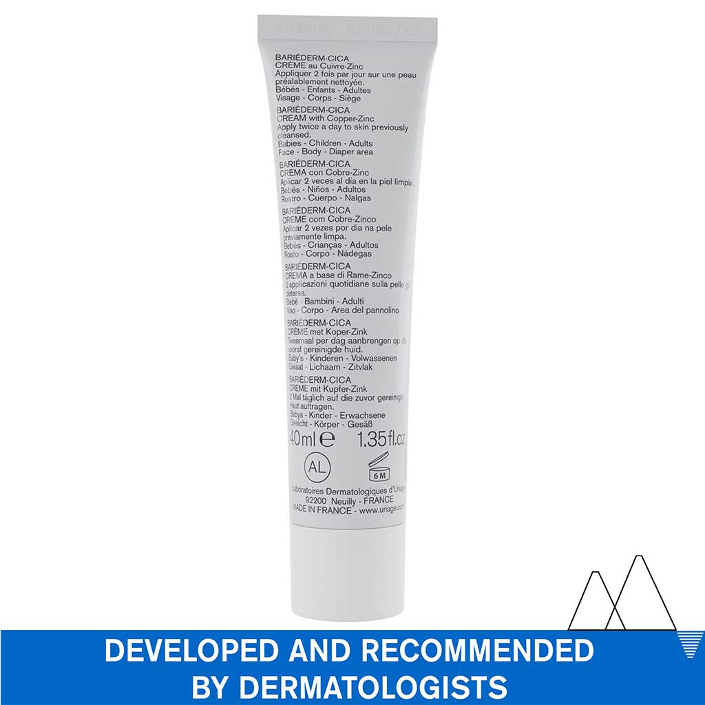 Uriage, Bariederm Cica Cream, Soothing skin repair cream for sensitive skin, 40ml