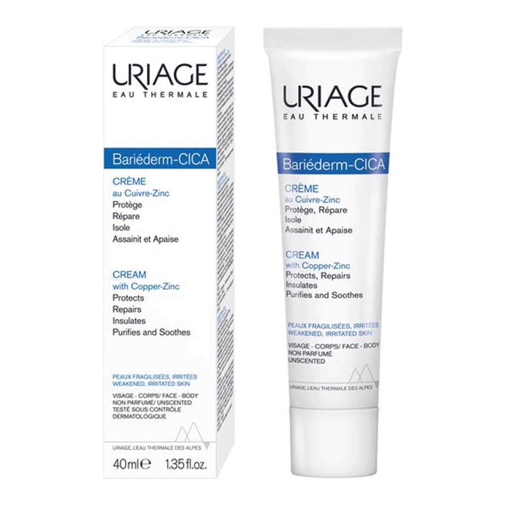 Uriage, Bariederm Cica Cream, Soothing skin repair cream for sensitive skin, 40ml