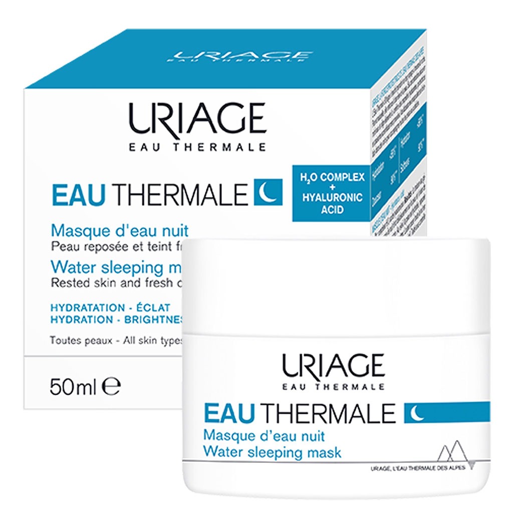 Uriage, Eau Water Night Sleeping Mask, Overnight hydrating and soothing face mask, 50ml