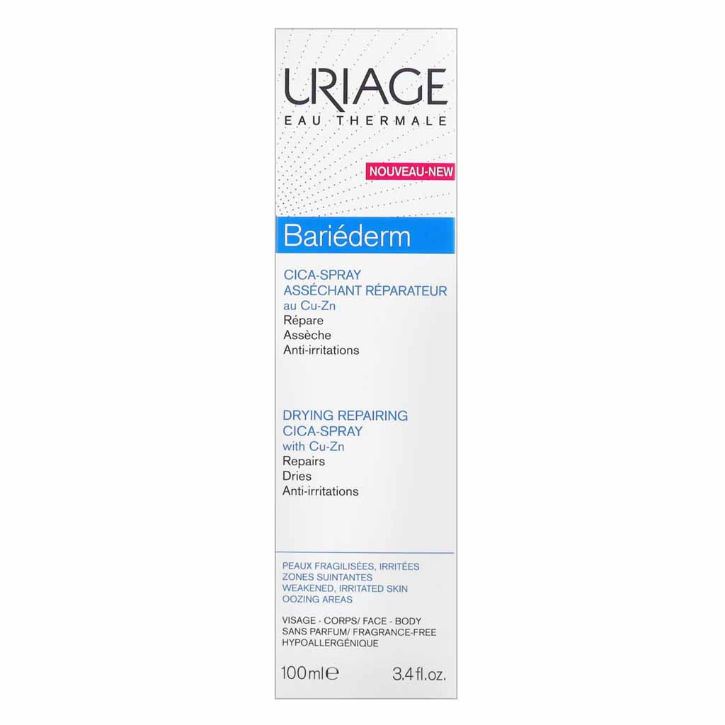 Uriage, Bariederm Cica Spray, Soothing spray for skin repair and protection, 100ml