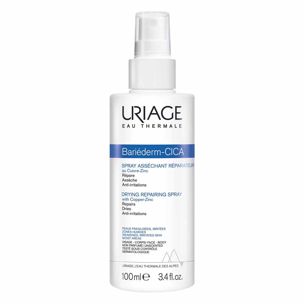 Uriage, Bariederm Cica Spray, Soothing spray for skin repair and protection, 100ml