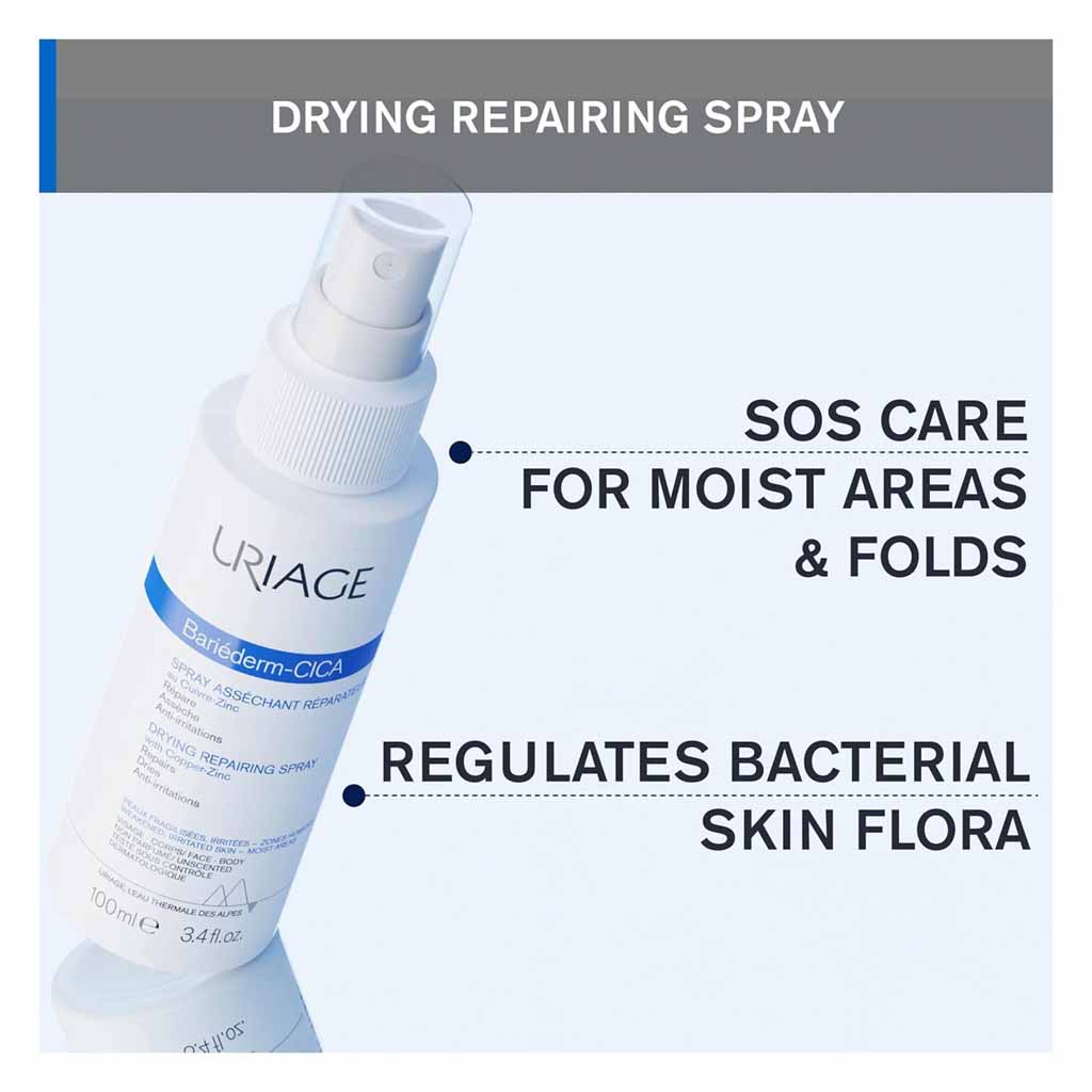 Uriage, Bariederm Cica Spray, Soothing spray for skin repair and protection, 100ml