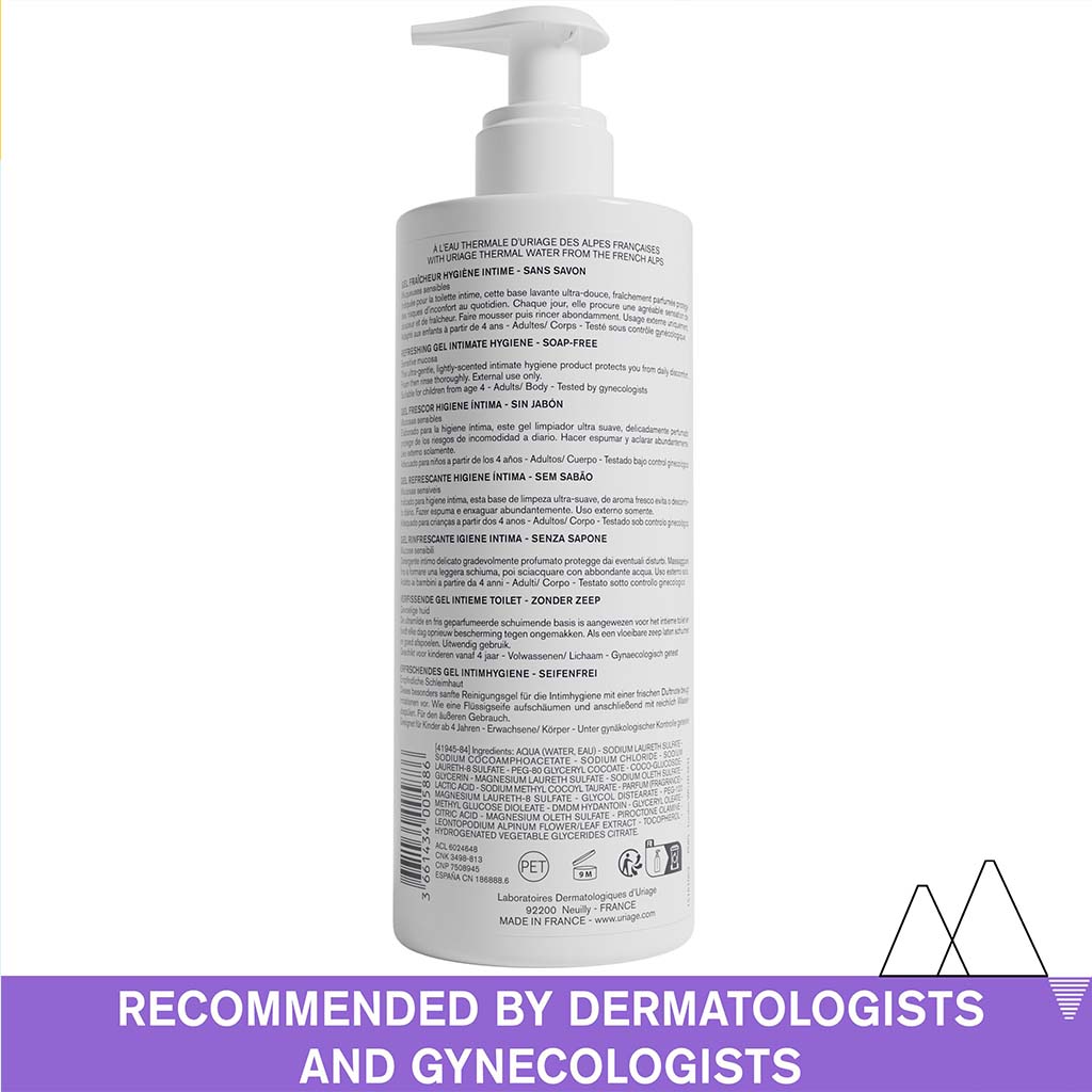 Uriage, Gyn Phy Cleanser for Intimate Areas, Gentle intimate cleansing wash, 500ml