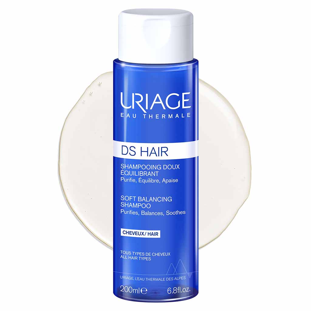 Uriage, DS Hair Soft Balancing Shampoo for Dandruff, Soothing shampoo for dandruff-prone scalp, 200ml