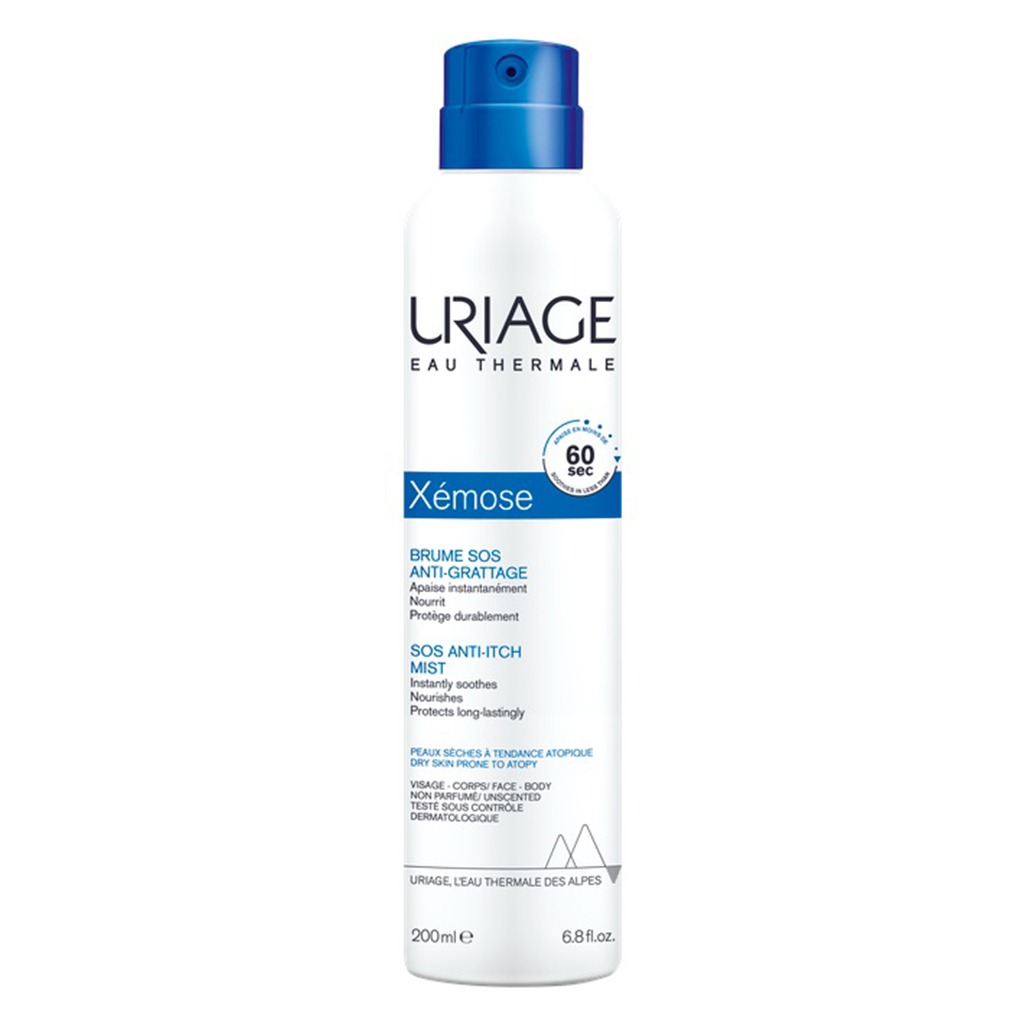 Uriage, Xemose SOS Anti-Itch Mist, Soothing mist for irritated and itchy skin, 200ml