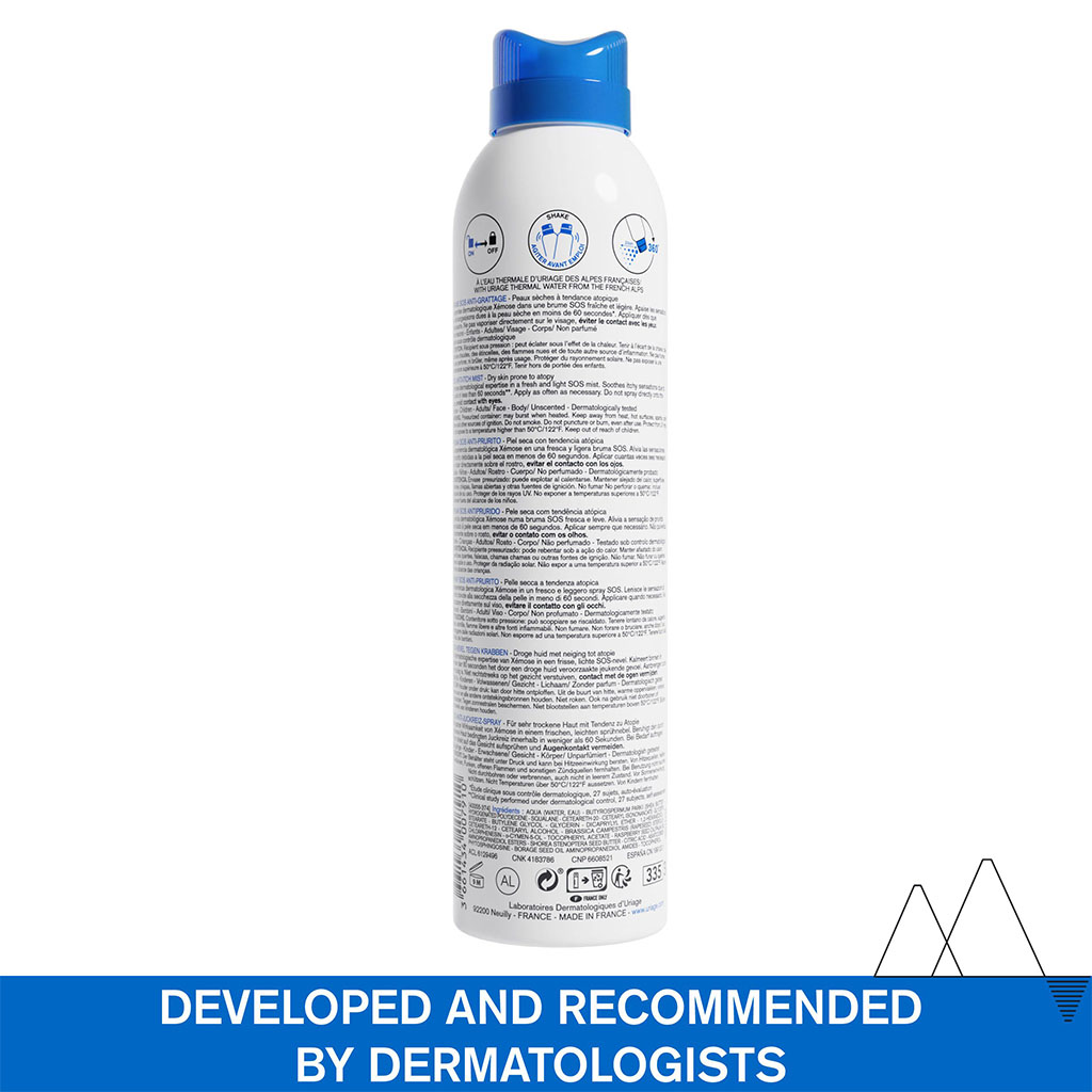 Uriage, Xemose SOS Anti-Itch Mist, Soothing mist for irritated and itchy skin, 200ml