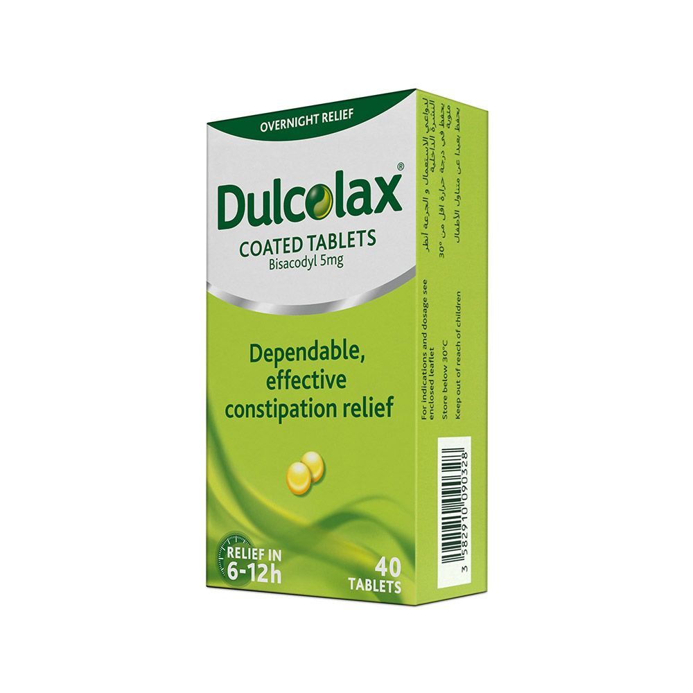 Dulcolax, 5mg Tablets, Laxative tablets for constipation relief, 40 tablets