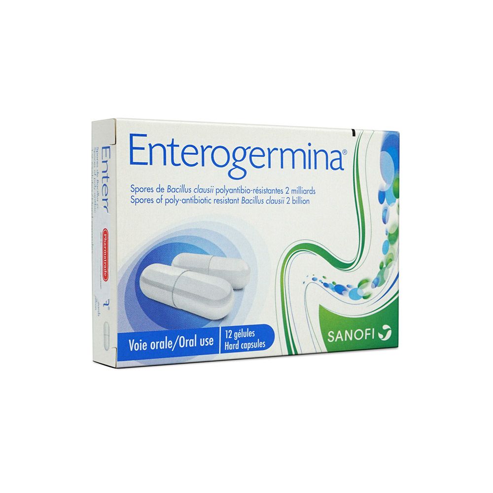 Enterogermina, Capsules, Probiotic capsules for digestive health, 12 capsules