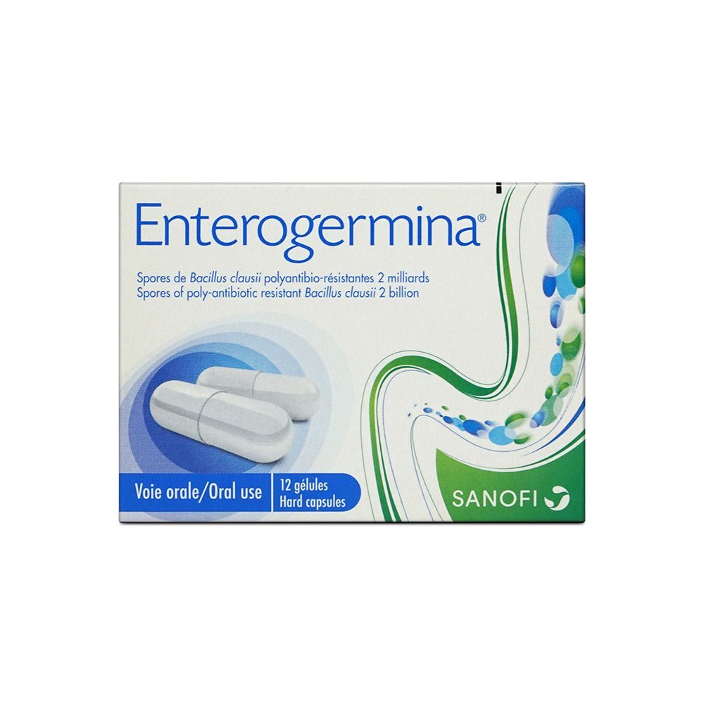 Enterogermina, Capsules, Probiotic capsules for digestive health, 12 capsules