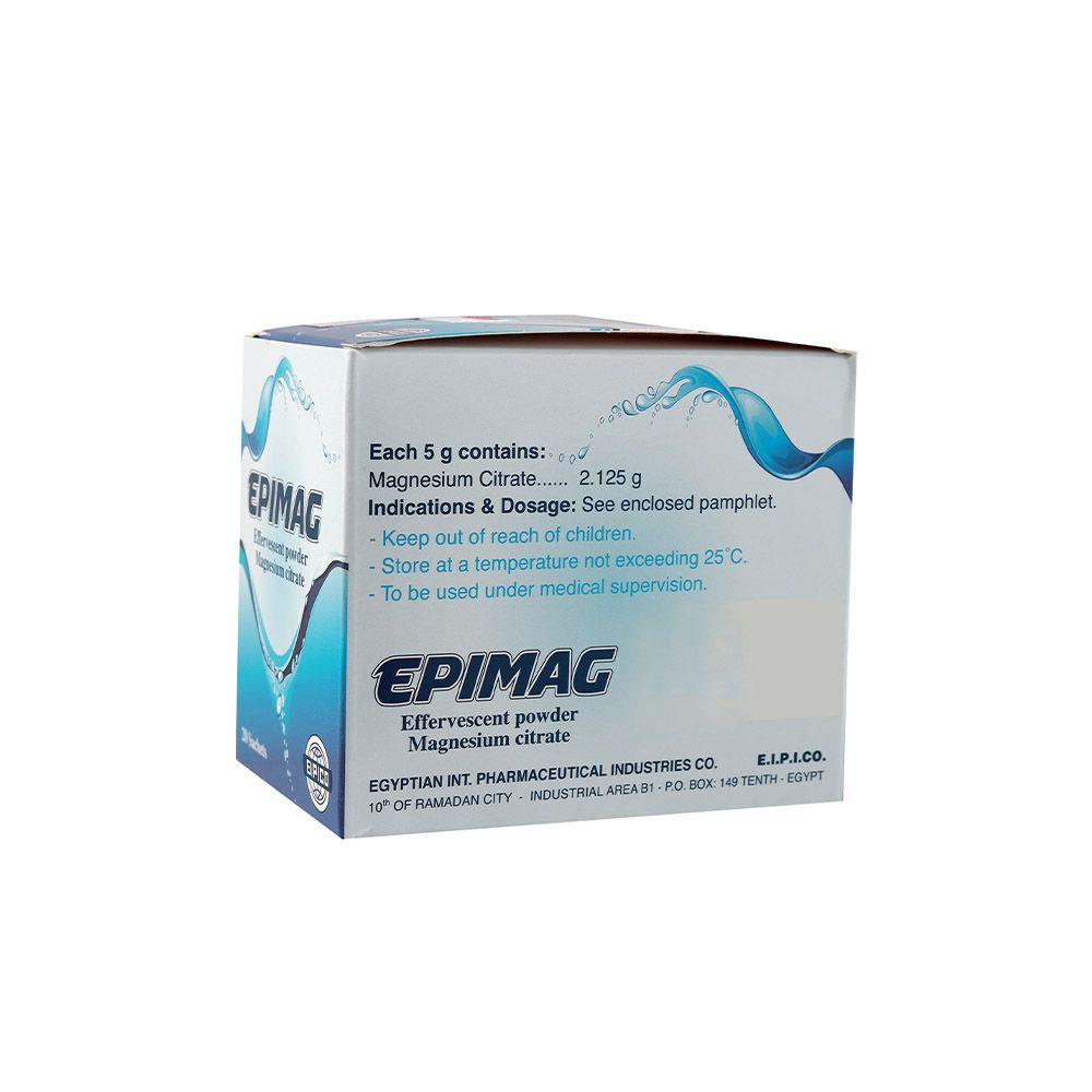 Epimag, Effervescent Sachets, Magnesium supplement for muscle and nerve function, 10 sachets