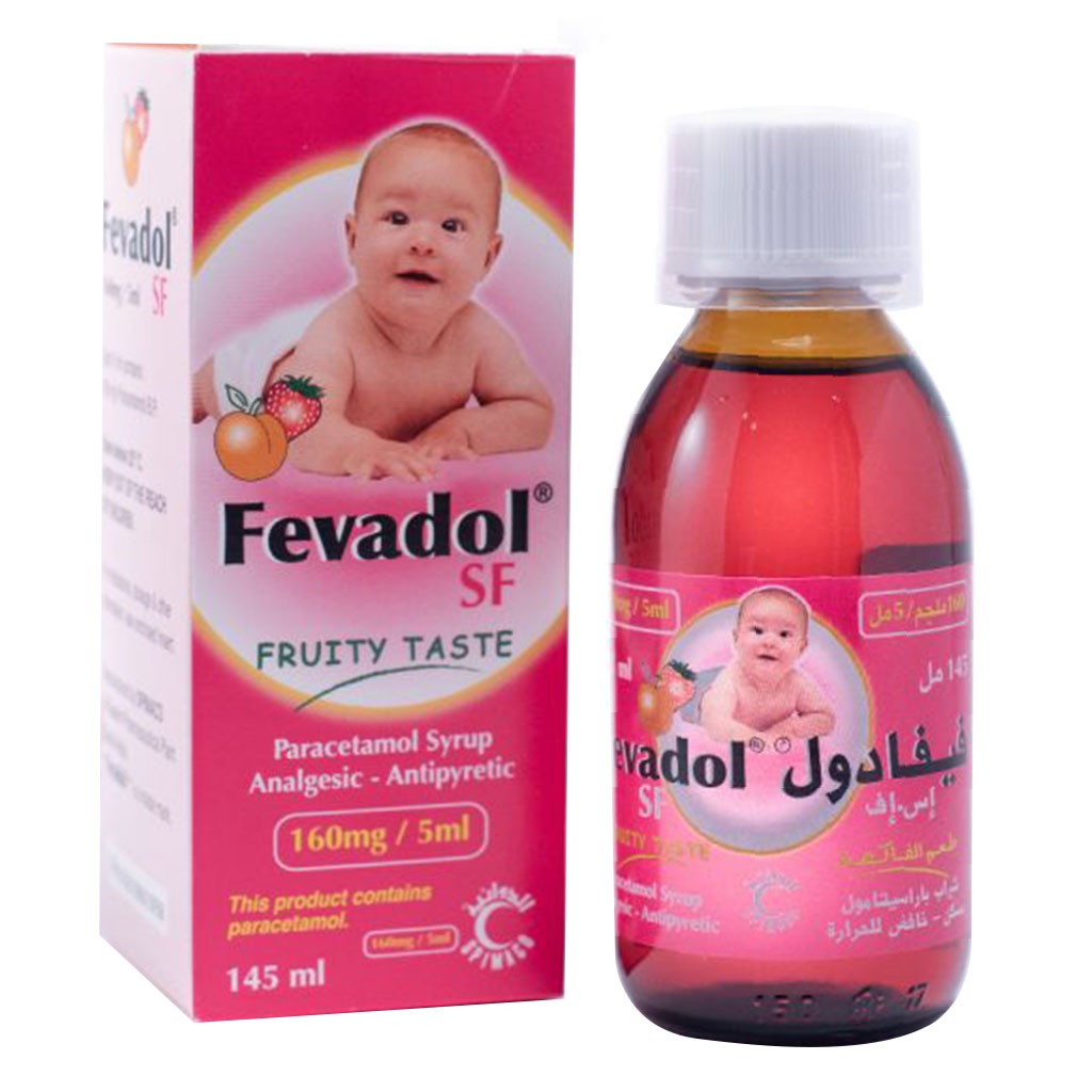 Fevadol-SF, Syrup, Pain relief and fever reducer syrup, 145ml