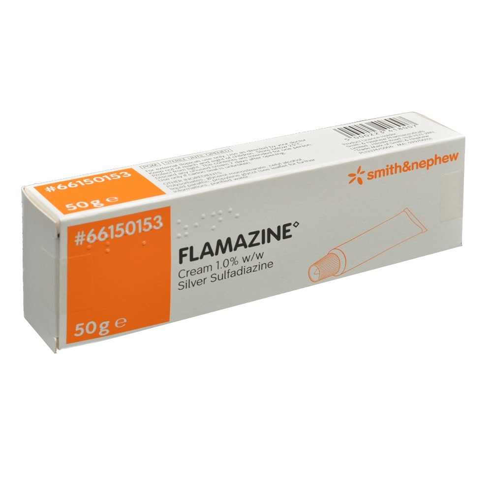 Flamazine, Cream, Antibacterial cream for wound and burn care, 50g