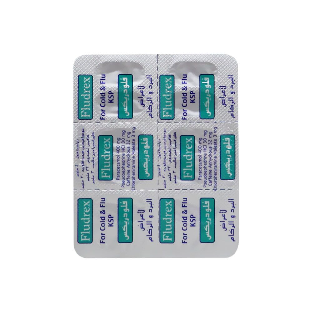 Fludrex, Tablets, Cold and flu relief medication, 24 tablets