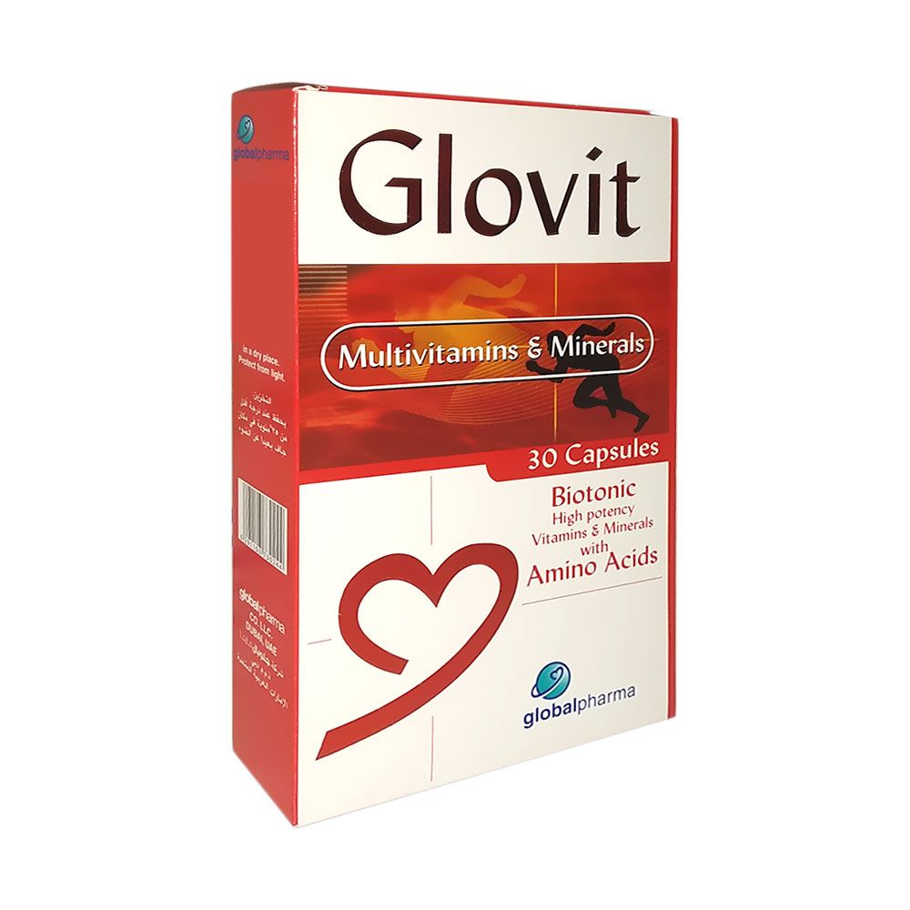 Glovit, Multivitamins & minerals capsules, Daily immune and energy support, 30 capsules