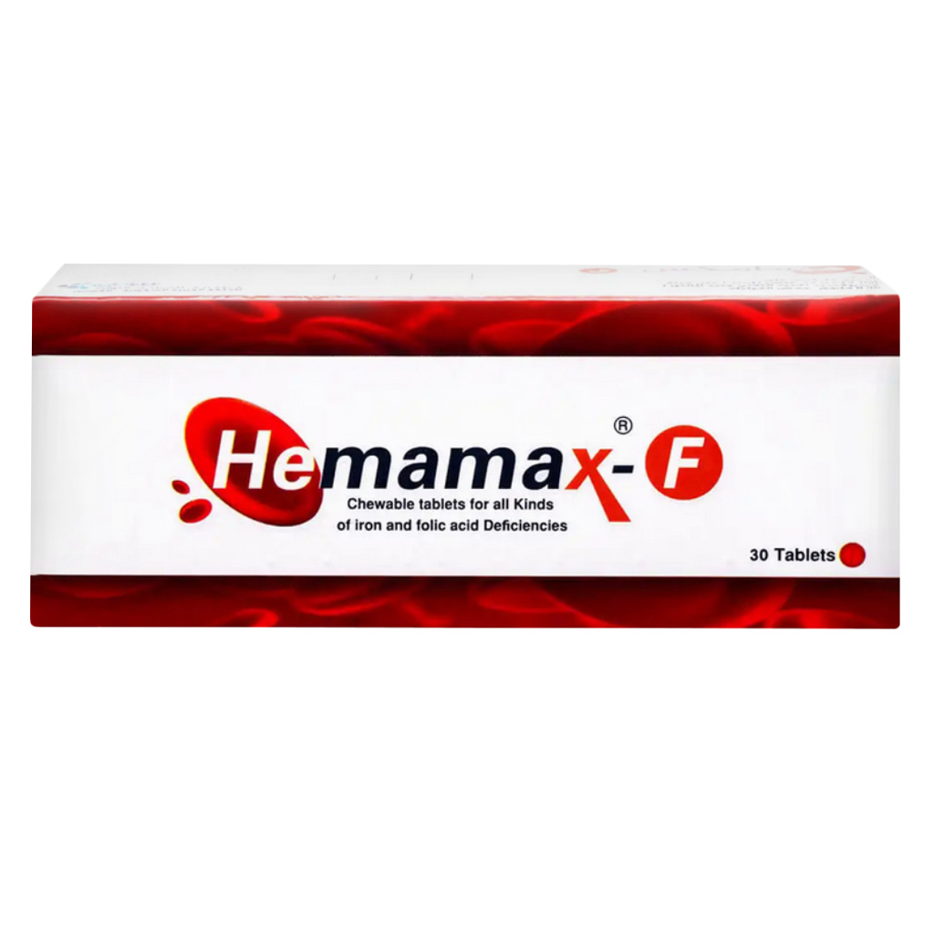 Hemamax-F, Tablets, Iron supplement for anemia prevention and treatment, 30 tablets